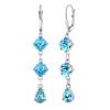 Stříbrné náušnice řetízkové se Swarovski® Crystals Aquamarine