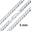Stříbrný náhrdelník řetěz CURB 5 mm - rhodiovaný