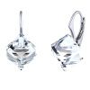 Stříbrné náušnice čiré kostky Swarovski® Crystals