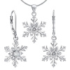 Set stříbrných šperků náušnice a přívěsek sněhová vločka JJJS0813C