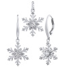 Set stříbrných šperků - náušnice a přívěsek sněhová vločka