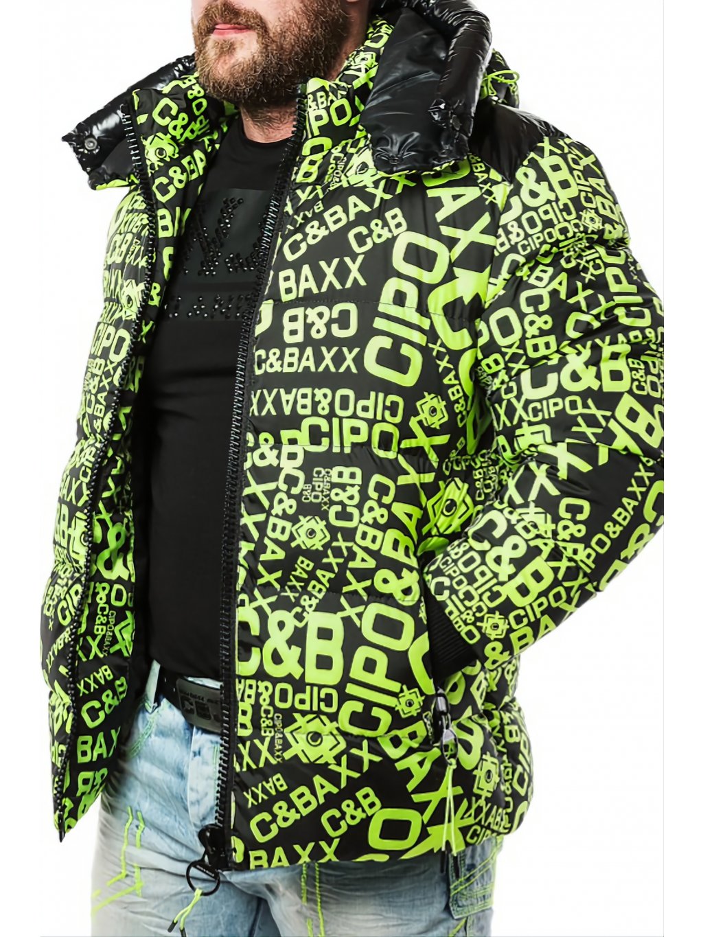 Men\'s winter jacket CIPO & BAXX CM193 NEONGREEN