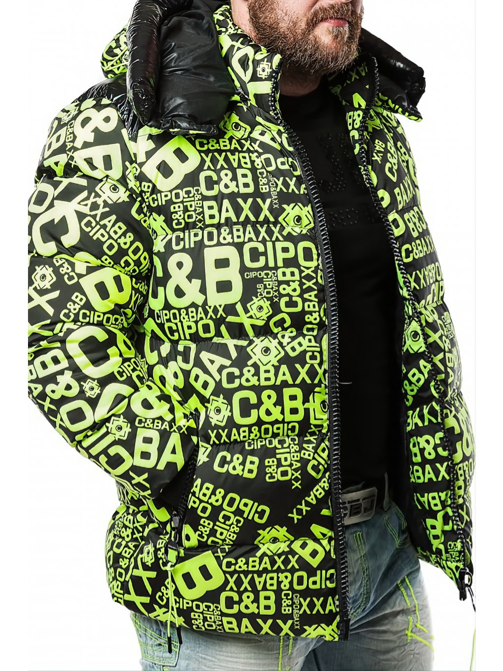 Men\'s winter jacket CIPO & BAXX CM193 NEONGREEN