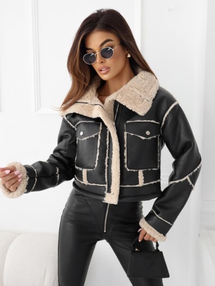 Dámska bunda DANIQ (Farba Čierna, Konfekčná veľkosť XXL)