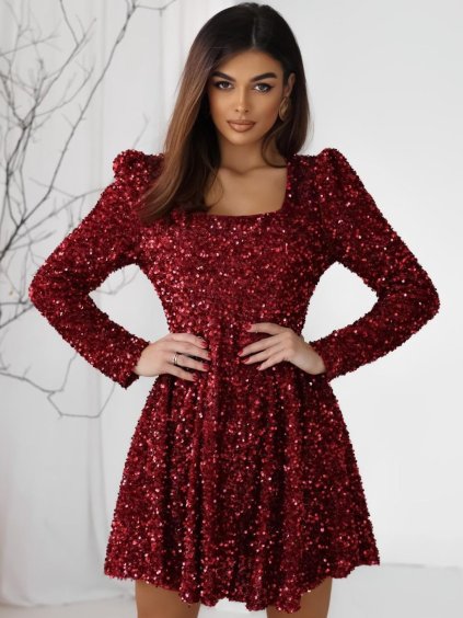 Dámske šaty BELINDA (Farba Červená, Konfekčná veľkosť S)