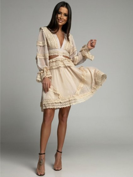 Dámske šaty BIBII (Farba Béžová, Konfekčná veľkosť S)