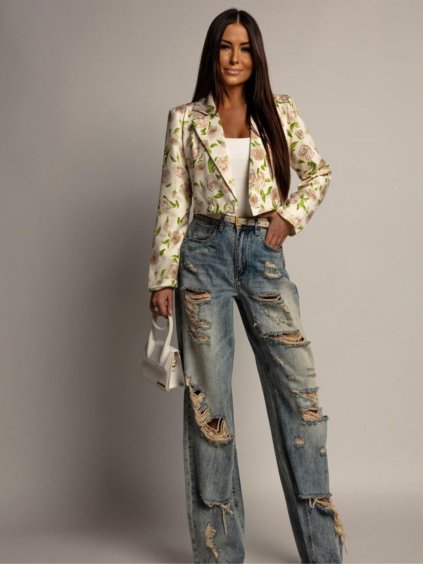 Dámske sako KIMOUSSE (Farba Béžová, Konfekčná veľkosť ONESIZE)