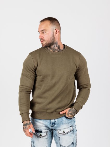 Pánska mikina CIPO & BAXX CL558 KHAKI (Farba Khaki, Konfekčná veľkosť XXL)