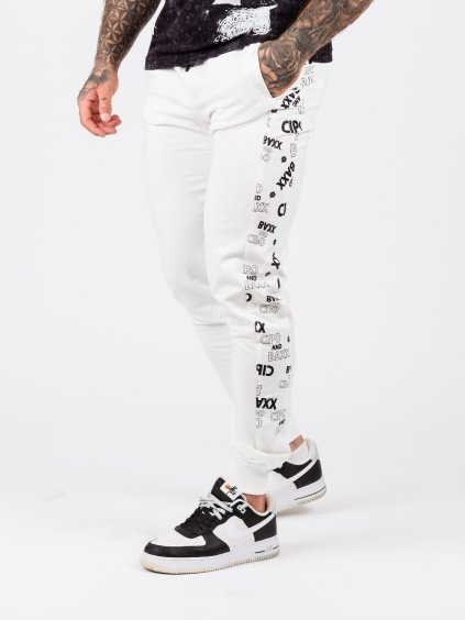 Pánske tepláky CIPO & BAXX CR157 ECRU (Farba Biela, Konfekčná veľkosť XXL)