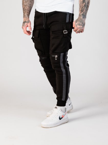 Pánske tepláky CIPO & BAXX CR125A BLACK (Farba Čierna, Konfekčná veľkosť XXL)
