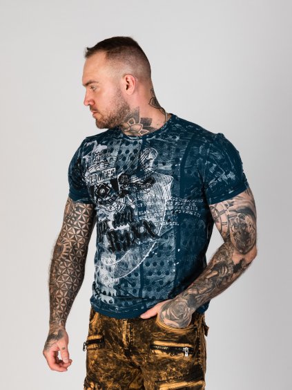 Pánske tričko CIPO & BAXX CT782 SAXEBLUE (Farba Modrá, Konfekčná veľkosť XL)