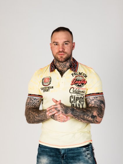 Pánske tričko CIPO & BAXX CT738 YELLOW (Farba Žltá, Konfekčná veľkosť XXL)