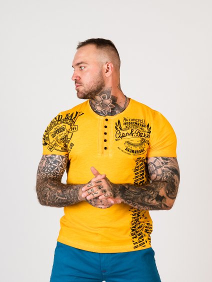 Pánske tričko CIPO & BAXX CT789 MUSTARD (Farba Žltá, Konfekčná veľkosť XXL)