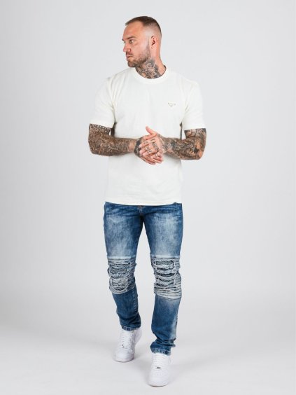 Pánske tričko CIPO & BAXX CT823 ECRU (Farba Biela, Konfekčná veľkosť XXL)