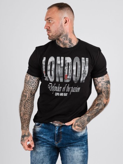 Pánske tričko CIPO & BAXX CT826 BLACK (Farba Čierna, Konfekčná veľkosť XXL)