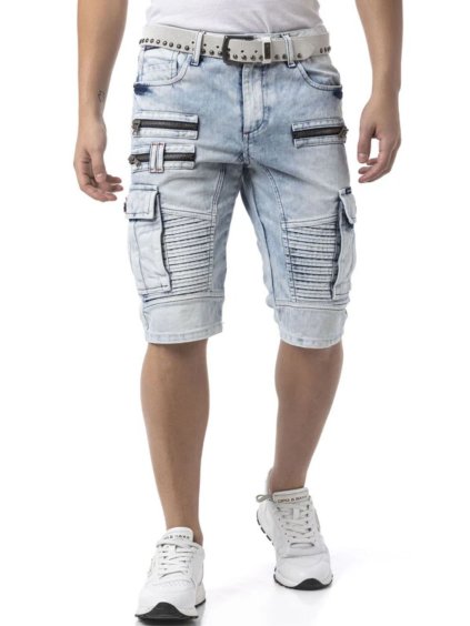 Pánske kraťasy CIPO & BAXX CK295 BLUE (Farba Svetlo modrá, Konfekčná veľkosť W40)