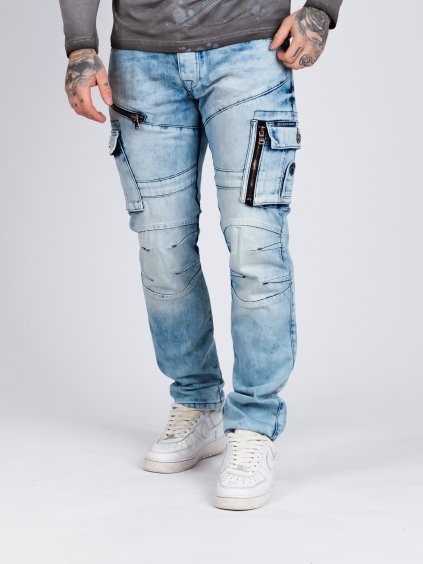 Pánske rifle CIPO & BAXX CD809 ICE BLUE (Farba Modrá, Konfekčná veľkosť W42/L32)