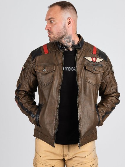 Pánska bunda CIPO & BAXX CJ304 BROWN (Farba Hnedá, Konfekčná veľkosť XXL)