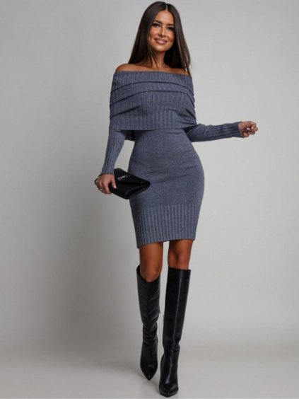 Dámske šaty KALEY (Farba Sivá, Konfekčná veľkosť ONESIZE)