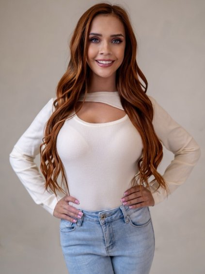 Dámsky top CLARISSE (Farba Biela, Konfekčná veľkosť L/XL)