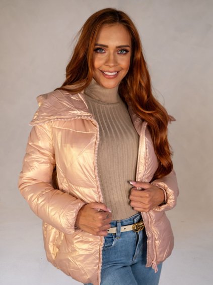 Dámska bunda BLOOM (Farba Ružová, Konfekčná veľkosť XXL)