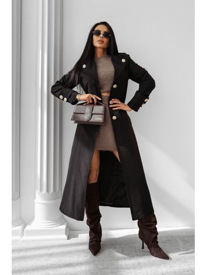 Olavoga Zaus kabát (Konfekčná veľkosť S, Farba Čierna)