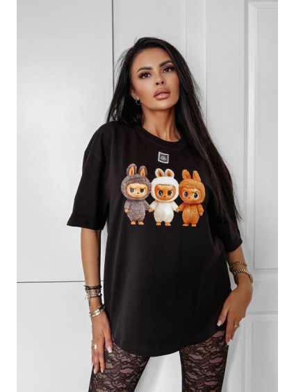 Olavoga Heart Side tričko (Konfekčná veľkosť one-sized, Farba Čierna)