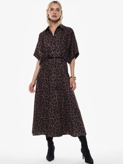 Dámske šaty IMPERIAL AFDIKILC (Farba Hnedá, Konfekčná veľkosť M)