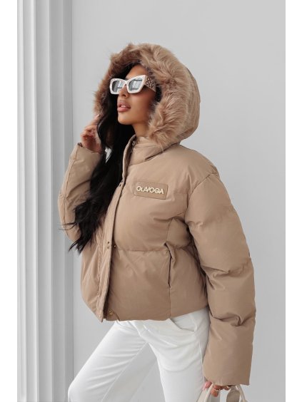 Olavoga Pufy bunda (Konfekčná veľkosť L, Farba Hnedá )