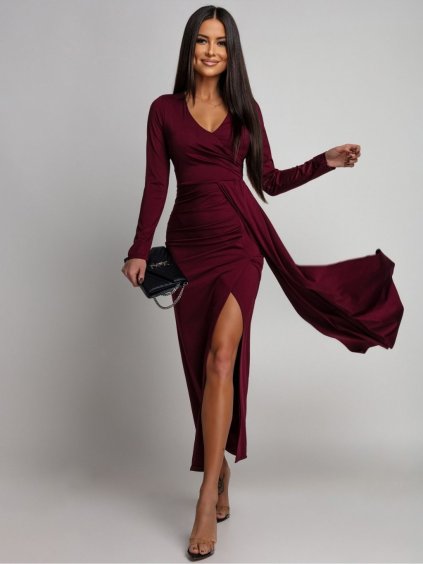 Dámské šaty KAYEN (Barva Bordová, Konfekční velikost ONESIZE)