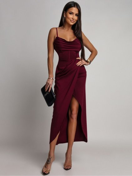 Dámské šaty BONNIE (Barva Bordová, Konfekční velikost ONESIZE)