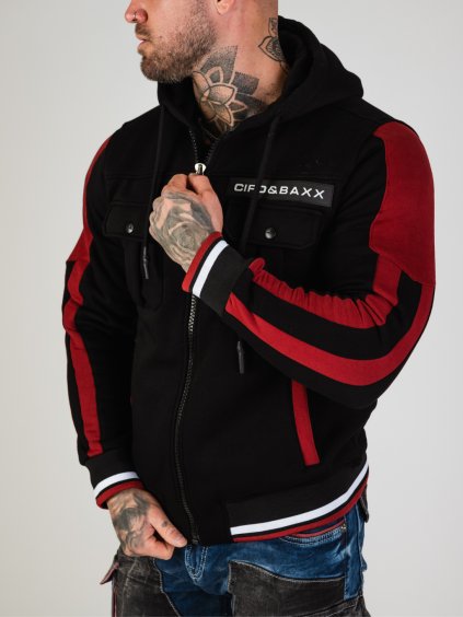 Pánská mikina CIPO & BAXX CL586 BLACK (Barva Černá, Konfekční velikost XXL)