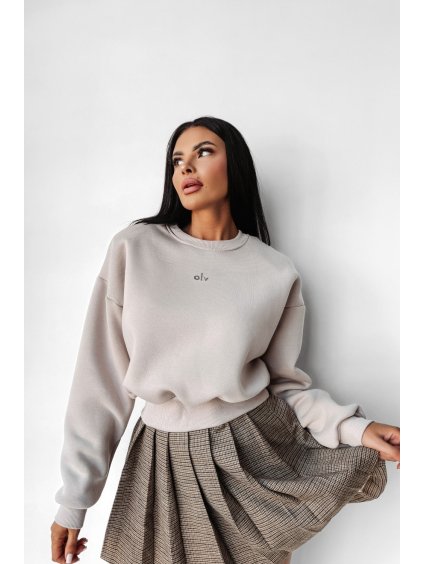 Olavoga Takedown sveter (Konfekčná veľkosť L, Farba Béžová )