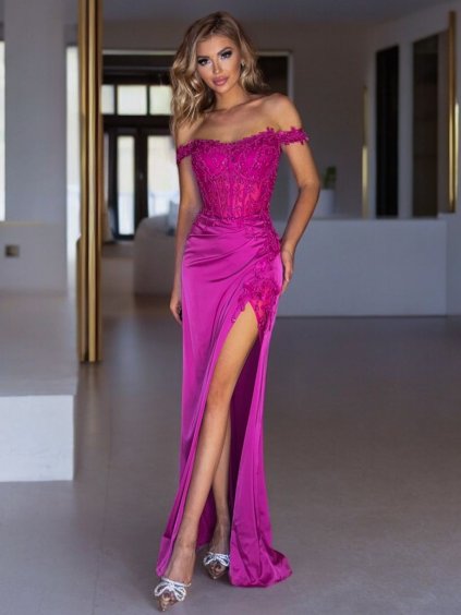 Dámske šaty MAURI (Farba Fuchsia, Konfekčná veľkosť 40)