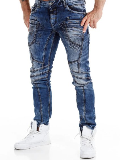 Pánske rifle CIPO & BAXX CD418 DARK BLUE (Farba Modrá, Konfekčná veľkosť W42/L34)