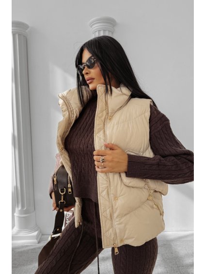 Olavoga Rain vesta (Konfekčná veľkosť S, Farba Béžová)