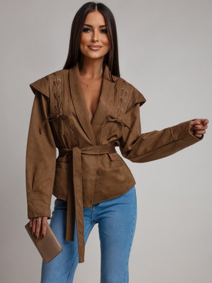 Dámská bunda AIDEN (Barva Hnědá, Konfekční velikost ONESIZE)