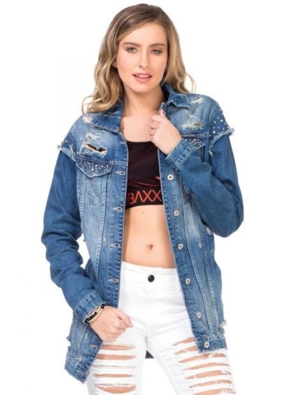 Dámská bunda CIPO & BAXX WJ156 BLUE (Barva Modrá, Konfekční velikost XL)