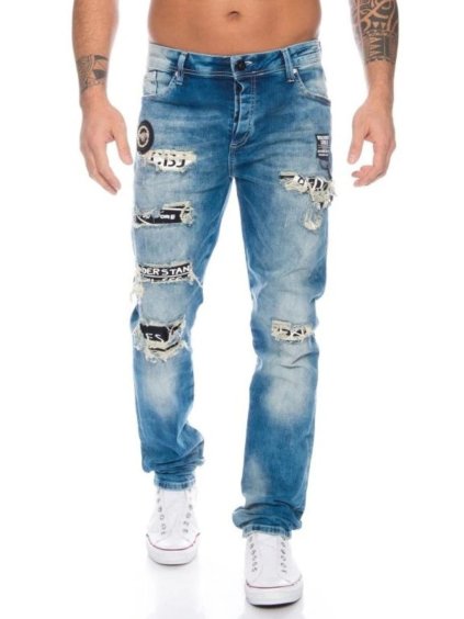 Pánske rifle CIPO & BAXX CD417 BLUE (Farba Modrá, Konfekčná veľkosť W40/L32)