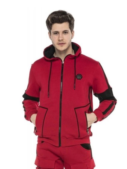 Pánska mikina CIPO & BAXX CL387 RED (Farba Červená, Konfekčná veľkosť XXL)