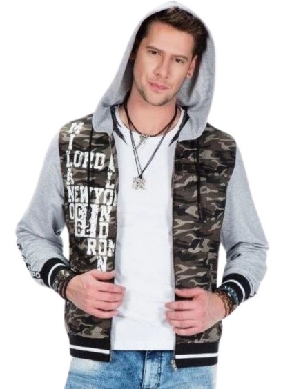 Pánska bunda CIPO & BAXX CJ215 (Farba Khaki, Konfekčná veľkosť XXL)