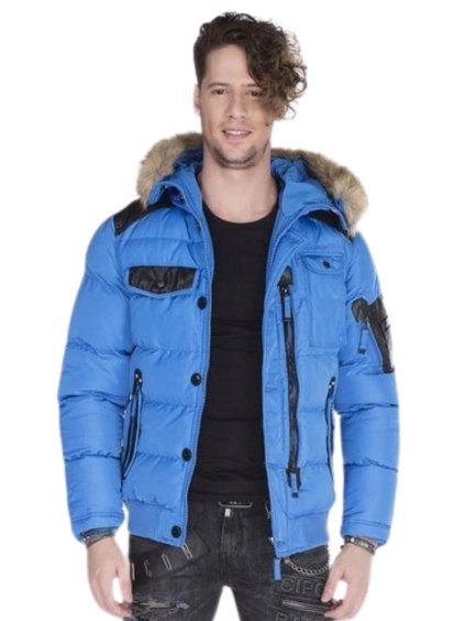 Pánska bunda CIPO & BAXX CM120 BLUE (Farba Modrá, Konfekčná veľkosť XXL)