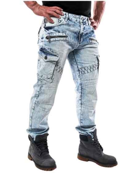 Pánske rifle CIPO & BAXX CD435 ICE BLUE (Farba Modrá, Konfekčná veľkosť W30/L34)