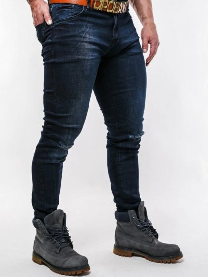 Pánske rifle CIPO & BAXX CD375 DARK BLUE (Farba Modrá, Konfekčná veľkosť W38/L34)