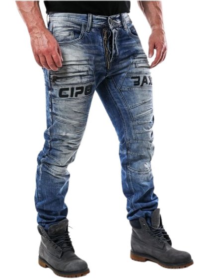 Pánske rifle CIPO & BAXX CD491 (Farba Modrá, Konfekčná veľkosť W38/L32)