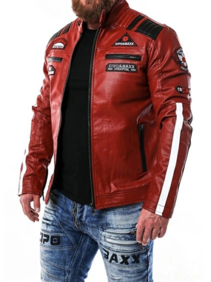 Pánska bunda CIPO & BAXX CJ257 RED (Farba Červená, Konfekčná veľkosť S)