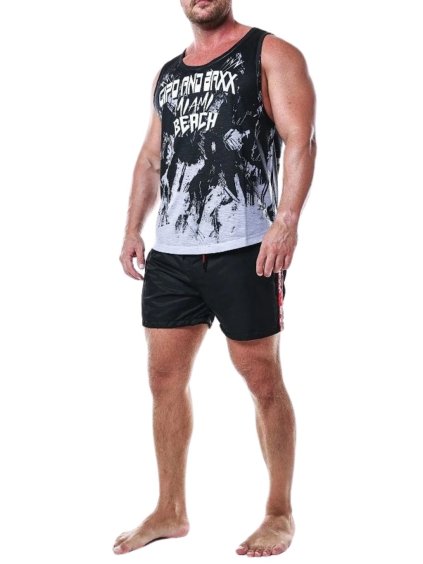 Pánsky plážový komplet CIPO & BAXX CUK245 BLACK (Farba Čierna, Konfekčná veľkosť XXL)