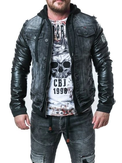 Pánska bunda CIPO & BAXX 1290 BLACK (Farba Čierna, Konfekčná veľkosť S)