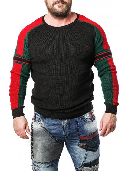 Pánsky sveter CIPO & BAXX CP249 BLACK (Farba Čierna, Konfekčná veľkosť XXL)