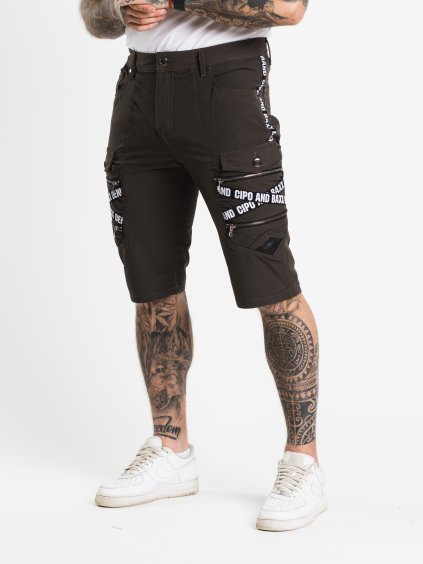 Pánske kraťasy CIPO C BAXX CK253 KHAKI (Farba Zelená, Konfekčná veľkosť W38)